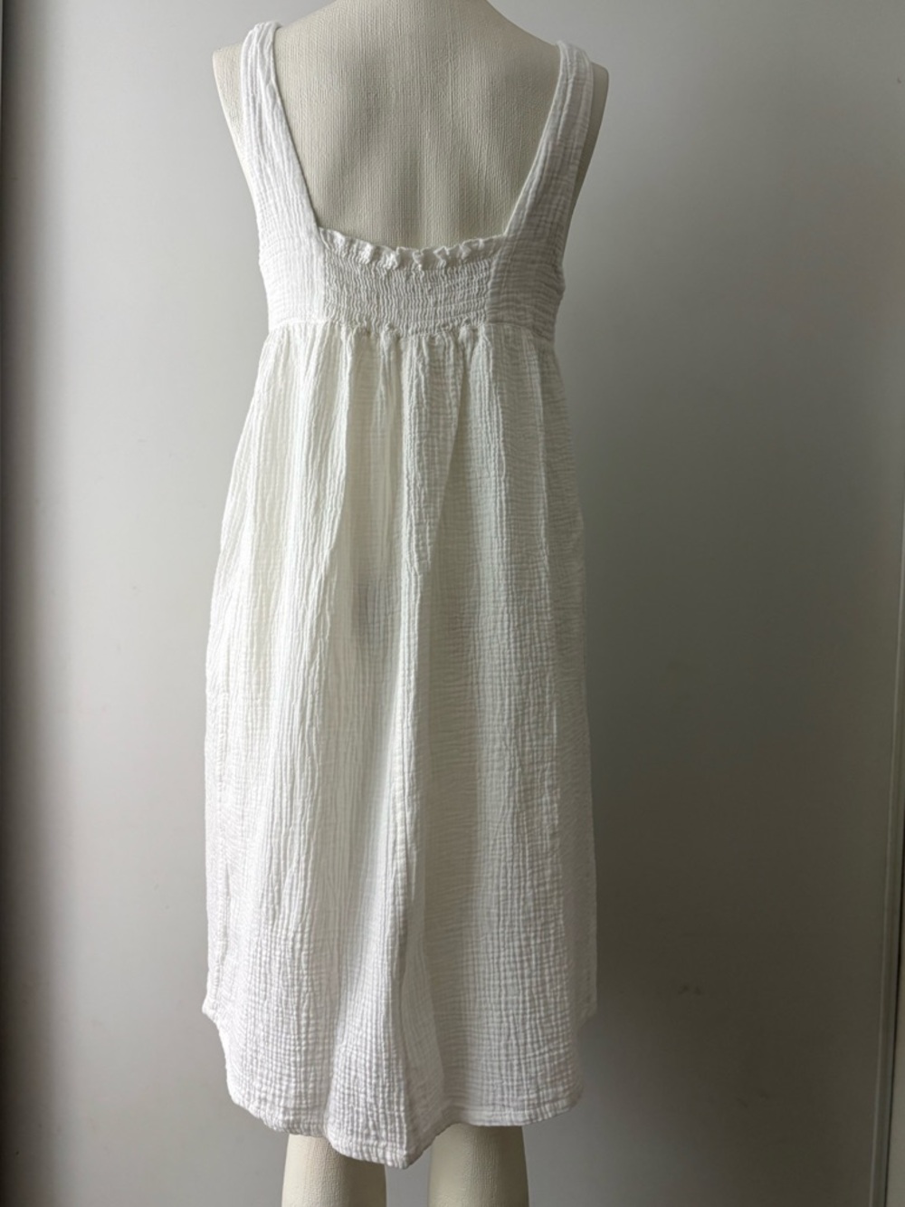 stars above White Textured Midi Dress with Square Neck - Picture 2 of 6